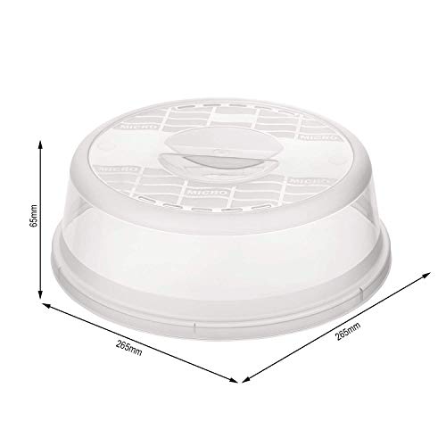 Rotho Basic, Cubierta del microondas, Plástico PP sin BPA, transparente, 26.5 x 26.5 x 6.5 cm