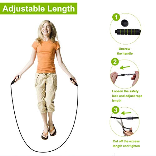ROVLAK Cuerda de Saltar Gimnasio Fitness para Adultos y Niños Ejercicio Cuerda de Salto de Velocidad Rápida Ajustable sin Enredos con Espuma de Memoria Suave Mango Antideslizante, 2.8m ROVLAK Cuerda de Saltar Gimnasio Fitness para Adultos y Niños Ejercicio Cuerda de Salto de Velocidad Rápida Ajustable sin Enredos con Espuma de Memoria Suave Mango Antideslizante, 2.8m