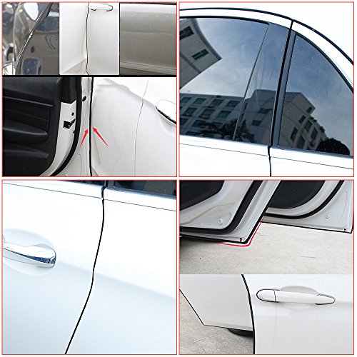 Rovtop 10M Protección de goma de puerta de coche Protección de frontera Cinturón para evitar arañazos Marco de puerta de metal Junta de goma de goma (negro)