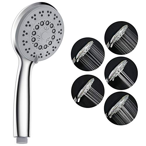 Rovtop Alcachofa de Ducha - Mano la Cabeza de Ducha Ahorro de Agua Extraíble de Cromo Ducha Cabezal de Ducha de Masaje Universal - 5 Modos Rovtop Alcachofa de Ducha - Mano la Cabeza de Ducha Ahorro de Agua Extraíble de Cromo Ducha Cabezal de Ducha de Masaje Universal - 5 Modos