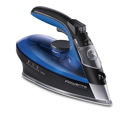 Rowenta DE5010D1 Freemove Plancha de vapor sin cable con golpe de vapor 115 g/min, 2400 W, 250 ml, suela Microsteam 400 láser, Azul/Negro