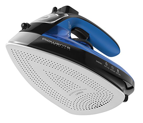 Rowenta DE5010D1 Freemove Plancha de vapor sin cable con golpe de vapor 115 g/min, 2400 W, 250 ml, suela Microsteam 400 láser, Azul/Negro