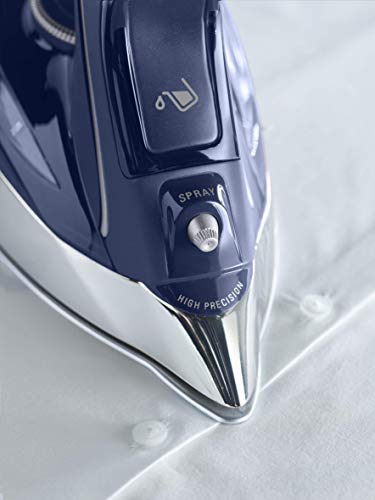 Rowenta DW8215D1 ProMaster Plancha de Ropa con Golpe 200 Vapor Continuo de 40 g/min, Suela Microsteam 400 HD Profile, Modo Eco y Sistema antical Integrado, 2800 W, 0.3 litros, Acero Inoxidable, Azul