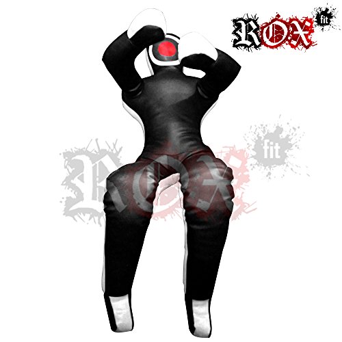 ROX Fit Grappling Dummy muñeco JiuJistsu Brazilian entrenamiento realista bolsa BJJ MMA ejercicio blanco negro (6 Piedras (72 ") - 180 cm - sin relleno)