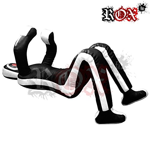 ROX Fit Grappling Dummy muñeco JiuJistsu Brazilian entrenamiento realista bolsa BJJ MMA ejercicio blanco negro (6 Piedras (72 ") - 180 cm - sin relleno)