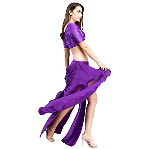 ROYAL SMEELA Conjunto de Danza del Vientre Tops Faldas para Mujeres Traje de Traje de Danza del Vientre Trajes de Rendimiento de Danza Sexy de Moda Tops y Faldas de Hendidura