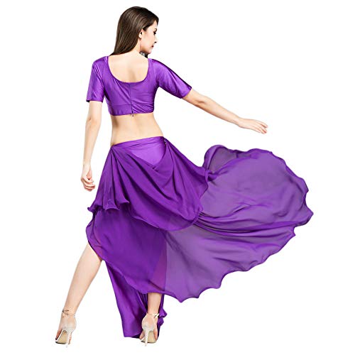 ROYAL SMEELA Conjunto de Danza del Vientre Tops Faldas para Mujeres Traje de Traje de Danza del Vientre Trajes de Rendimiento de Danza Sexy de Moda Tops y Faldas de Hendidura