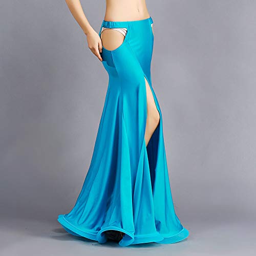 ROYAL SMEELA Sexy Delgado Falda de Danza del Vientre Corte Largo Faldas de Baile Disfraz de Danza del Vientre Ropa de Mujer de Rendimiento Falda Maxi Split Sirena Vestidos