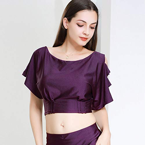 ROYAL SMEELA Tops de Baile para Mujer Top Corto de Danza del Vientre Traje de Baile Disfraz Suelto práctica Yoga Entrenamiento de Baile Tops Casual Blanco Negro Tops Manga Corta ROYAL SMEELA Tops de Baile para Mujer Top Corto de Danza del Vientre Traje de Baile Disfraz Suelto práctica Yoga Entrenamiento de Baile Tops Casual Blanco Negro Tops Manga Corta