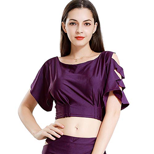 ROYAL SMEELA Tops de Baile para Mujer Top Corto de Danza del Vientre Traje de Baile Disfraz Suelto práctica Yoga Entrenamiento de Baile Tops Casual Blanco Negro Tops Manga Corta ROYAL SMEELA Tops de Baile para Mujer Top Corto de Danza del Vientre Traje de Baile Disfraz Suelto práctica Yoga Entrenamiento de Baile Tops Casual Blanco Negro Tops Manga Corta