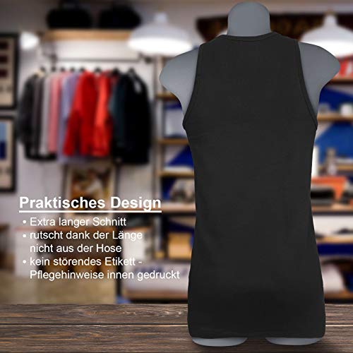 ROYALZ Camiseta Hombre 100% algodón Pack de 5 clásico Tank Top Camisetas-Interiores Larga Oeko-Tex Standard 100 Probado Set de 5, Tamaño:XXL, Set:5X / Negro