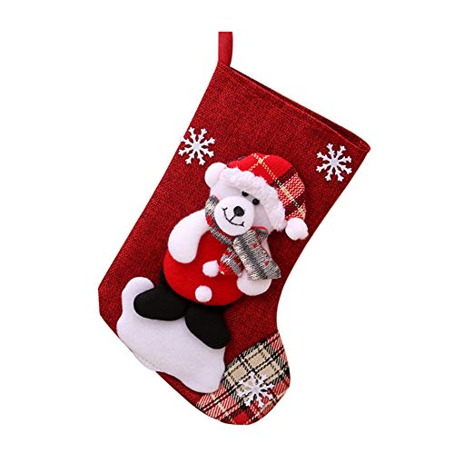 ROYEO Medias de Navidad 4 Piezas, Calcetines de Navidad para el árbol de Navidad Chimenea Decoración, Adorno de Navidad Bolsa de Dulces, Calcetín de Decoración Navideña para Llenar y Colgar