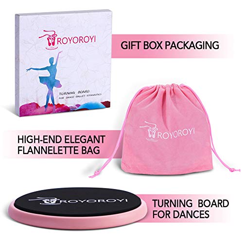 ROYOROYI Tablero de discos de giro portátil para bailarines de ballet, patinaje artístico, gimnasia para entrenamiento de equilibrio giratorio (rosa)