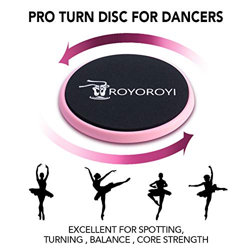ROYOROYI Tablero de discos de giro portátil para bailarines de ballet, patinaje artístico, gimnasia para entrenamiento de equilibrio giratorio (rosa)