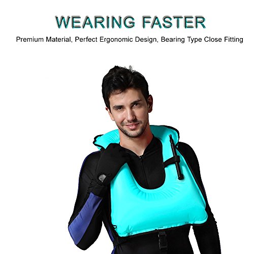 Rrtizan Chaleco de Esnórquel Hinchable Unisex para Buceo, Chaleco de Nadada, Ayuda de la Nadada, Snorkeling, Chaleco de Pesca, Natación