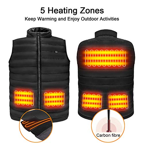 Rrtizan -Chaleco térmico para hombre y mujer, con 3 niveles de temperatura calentada eléctricamente, lavable, invierno cálido chaleco abrigos para caza, al aire libre, camping Rrtizan -Chaleco térmico para hombre y mujer, con 3 niveles de temperatura calentada eléctricamente, lavable, invierno cálido chaleco abrigos para caza, al aire libre, camping