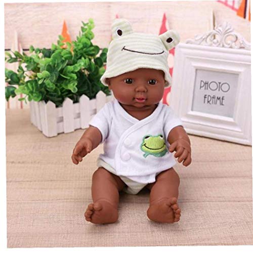 Rrunzfon 30cm Realista Huggable Vinilo Modelo De La MuƱeca De La MuƱeca ReciƩn Nacido Africano Negro En La Ropa De Dormir De Los NiƱos Juguete Verde Rrunzfon 30cm Realista Huggable Vinilo Modelo De La MuƱeca De La MuƱeca ReciƩn Nacido Africano Negro En La Ropa De Dormir De Los NiƱos Juguete Verde