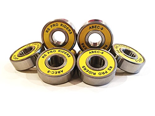 RS PRO RIDERS 8 x Amarillo ABEC 9 608 (8 x 22 x 7 mm) rodamientos para monopatín Skate Scooter