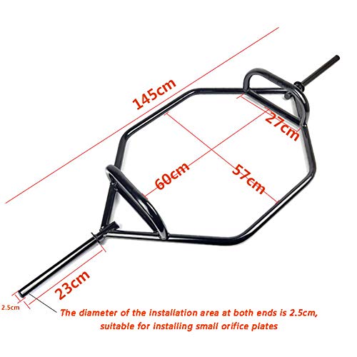 RSGK Barra De Trampa con Barra De 2 Pulgadas, Barra De Trampa Olímpica Cap Barbell, Barra Hexagonal, Barra De Encogimiento De Hombros, Barra De Peso Muerto, Peso Muerto, Entrenamiento De Fuerza