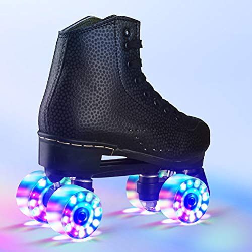 Rsoamy Patines de Ruedas con Flash, Patines con luz LED Patines de Doble línea Patines de 4 Ruedas de Dos Ruedas para Adultos