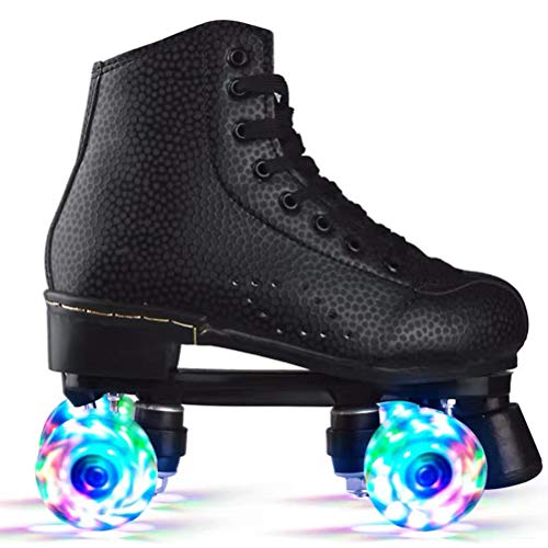 Rsoamy Patines de Ruedas con Flash, Patines con luz LED Patines de Doble línea Patines de 4 Ruedas de Dos Ruedas para Adultos