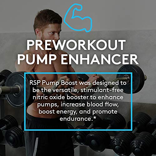 RSP Pump Boost: refuerzo previo al entrenamiento sin estimulantes y refuerzo de óxido nítrico, impulso de energía y resistencia de entrenamiento mejorada, Sin sabor