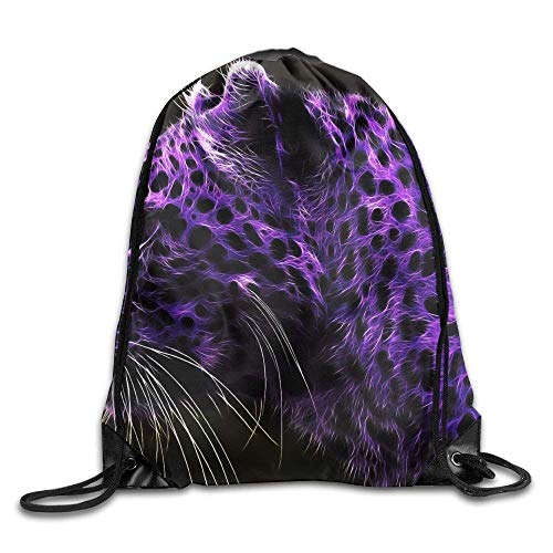 rtuuruyuy Purple Tiger Gym Drawstring Backpack Unisex Portable Sack Bolsos