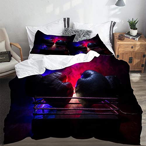 RUBEITA Juego de Ropa de Cama 3 Piezas Microfibra,Ring de Boxeo vacío con Cuerdas Rojas para el Partido en el Estadio Arena,1 Funda Nórdica y 2 Funda de Almohada (Cama 140x200) RUBEITA Juego de Ropa de Cama 3 Piezas Microfibra,Ring de Boxeo vacío con Cuerdas Rojas para el Partido en el Estadio Arena,1 Funda Nórdica y 2 Funda de Almohada (Cama 140x200)