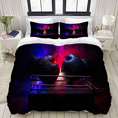 RUBEITA Juego de Ropa de Cama 3 Piezas Microfibra,Ring de Boxeo vacío con Cuerdas Rojas para el Partido en el Estadio Arena,1 Funda Nórdica y 2 Funda de Almohada (Cama 140x200) RUBEITA Juego de Ropa de Cama 3 Piezas Microfibra,Ring de Boxeo vacío con Cuerdas Rojas para el Partido en el Estadio Arena,1 Funda Nórdica y 2 Funda de Almohada (Cama 140x200)