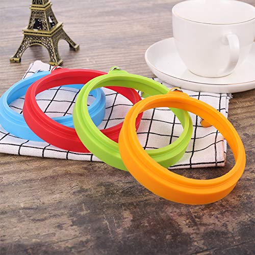 Rubywoo&chili 8Pcs Anillos de Huevo de Silicona Resistente al Calor, Antiadherente Huevo Moldes Redondos para Freír Huevos, Tortitas, Herramienta de Cocina (Azul/Verde/Rojo/Naranja)