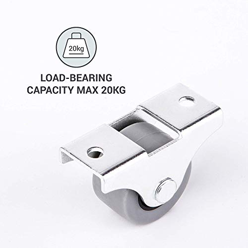 Rueda de goma y plástico con placa de metal de 25 mm de movimiento suave para muebles Rueda de goma y plástico con placa de metal de 25 mm de movimiento suave para muebles