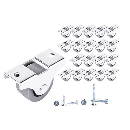 Rueda de goma y plástico con placa de metal de 25 mm de movimiento suave para muebles Rueda de goma y plástico con placa de metal de 25 mm de movimiento suave para muebles