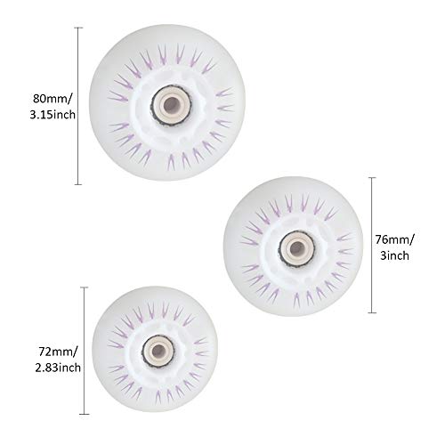 Ruedas de patines en línea, 4 piezas LED Flash intermitente Ruedas de patín Rueda de repuesto 72 mm / 76 mm / 80 mm Rodillo en línea para niños y adolescentes