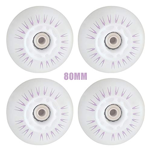 Ruedas para patines en línea, 4 unidades, luces LED parpadeantes, rueda de repuesto de 72 mm/76 mm/80 mm, para niños y adolescentes Ruedas para patines en línea, 4 unidades, luces LED parpadeantes, rueda de repuesto de 72 mm/76 mm/80 mm, para niños y adolescentes