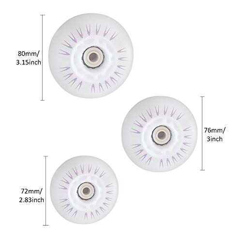 Ruedas para patines en línea, 4 unidades, luces LED parpadeantes, rueda de repuesto de 72 mm/76 mm/80 mm, para niños y adolescentes Ruedas para patines en línea, 4 unidades, luces LED parpadeantes, rueda de repuesto de 72 mm/76 mm/80 mm, para niños y adolescentes