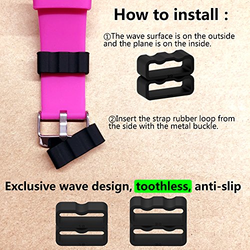 Ruentech - Anillo de sujeción de Repuesto compatible con garmin Fenix 5 Correa de Silicona Cierre Seguro Loop Keeper, Color 10 pcs Ruentech - Anillo de sujeción de Repuesto compatible con garmin Fenix 5 Correa de Silicona Cierre Seguro Loop Keeper, Color 10 pcs
