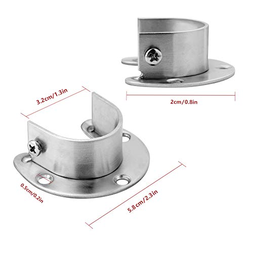 Ruesious Set de 2 soportes ajustables,Soporte para barra de armario, para barra de armario,soportes para barra de cortina de ducha de armario Ruesious Set de 2 soportes ajustables,Soporte para barra de armario, para barra de armario,soportes para barra de cortina de ducha de armario