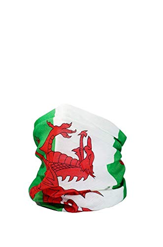 Ruffnek Bandera Gales / y Ddraig Goch Multifuncional Calentador de Cuello,Bufanda,Bandana,Diadema