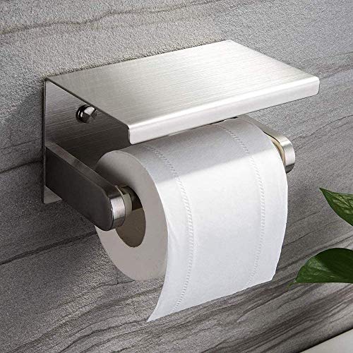 Ruicer Portarrollos Papel Higiénico Portarrollos Baño Acero Inoxidable Porta Rollo Papel Higienico- Adhesivo y Tornillos