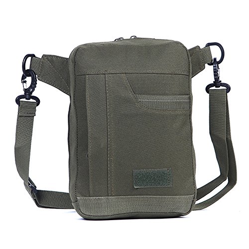 Ruifu pour homme tactique en nylon épaule pour voyage Messenger Bandoulière Sports de plein air épaule militaire pendant la nuit décontracté Croix Corps côté Sac de gym Lot, Green