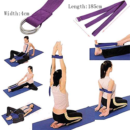 Ruikey Correa de Yoga Correa para Yoga Yoga Belt Cinturón para Entrenamiento flexibilidad formación Instrucción Danza Gimnasio Rehab tensión (Púrpura)