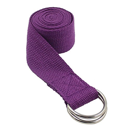 Ruikey Correa de Yoga Correa para Yoga Yoga Belt Cinturón para Entrenamiento flexibilidad formación Instrucción Danza Gimnasio Rehab tensión (Púrpura)