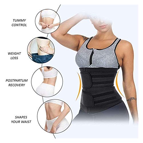 RUIRUI Corsé de cintura para mujer, para pérdida de peso, uso diario, talla grande, cintura posparto recuperación para mujeres (color: negro, tamaño: 2 XL)