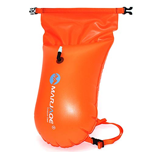 Ruiuzi Boya Natación -Swim Buoy - La boya para Nadadores y triatletas de Aguas Abiertas para Abierto Agua Nadadores Entrenamiento o competición con Bolsa Seca (Naranja)