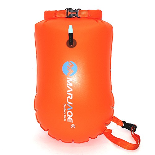 Ruiuzi Boya Natación -Swim Buoy - La boya para Nadadores y triatletas de Aguas Abiertas para Abierto Agua Nadadores Entrenamiento o competición con Bolsa Seca (Naranja)