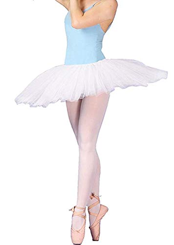 Ruiuzi Mini falda de tutú para mujer, 4 capas, para baile, disfraz, fiesta, Halloween, bailarina rockera Blanco Talla única Ruiuzi Mini falda de tutú para mujer, 4 capas, para baile, disfraz, fiesta, Halloween, bailarina rockera Blanco Talla única