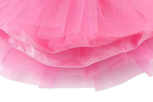Ruiuzi Mini falda de tutú para mujer, 4 capas, para baile, disfraz, fiesta, Halloween, bailarina rockera Rosa. Talla única Ruiuzi Mini falda de tutú para mujer, 4 capas, para baile, disfraz, fiesta, Halloween, bailarina rockera Rosa. Talla única