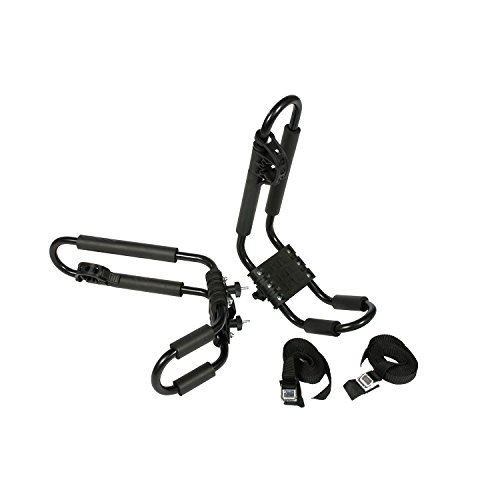 RUK Heavy Duty J Bars Kayak Car Roof Carriers Pair includes Straps RUK Heavy Duty J Bars Kayak Car Roof Carriers Pair includes Straps