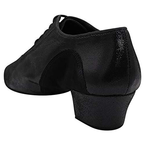 Rummos Mujeres Zapatos de Entrenador de Baile R377 061-024 - Material: Cuero/Nobuk - Color: Diva Negro - Anchura: Normal - Tacón: 45 Cuban - Talla: EUR 40