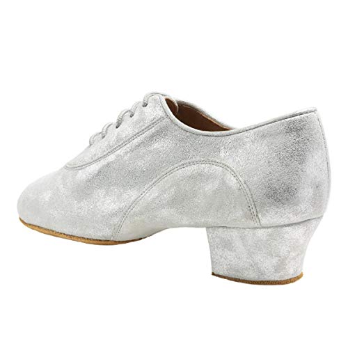 Rummos Mujeres Zapatos de Entrenador de Baile R377 169 - Material: Cuero/Nobuk - Color: Plateado Cuarzo - Anchura: Normal - Tacón: 45 Cuban - Talla: EUR 40